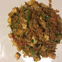 Fried rice and quinoa with veggies and tofu  at Cafe Andino in Huaraz