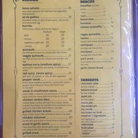 Menu 4 at Cafe Andino in Huaraz