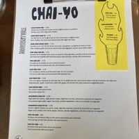 Lunch menu  at Chai - Yo  in Montreal