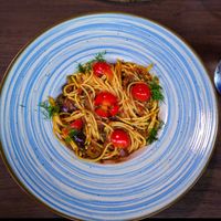 Vegan and gluten-free Puttanesca Flirt pasta at The Crazy Little Italian
 at The Crazy Little Greek in Berlin