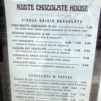 Menu - drinks   at Roste Chocolate House in Portland