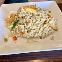 Simply fried rice, add tofu, no egg. at Pho Fusion & Bar in Davenport