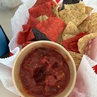 Chips and salsa   at Louie & Nacho's Beach Bar in St Croix