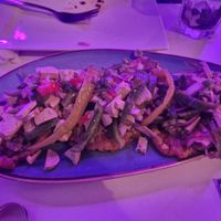 Tofu mix on crispy plantain at Lágrima Negra in Praia