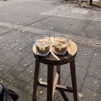 Iced coffee outside at Mateno Coffee - マテノコーヒー in Kagoshima