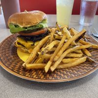 Porto Melt with House Fries  at Sealevel City Vegan Diner in Wilmington