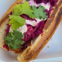 Crunchy Buffalo hot dog at Sealevel City Vegan Diner in Wilmington