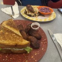 Tofu BLT with plantains and BBQ sandwich    at Sealevel City Vegan Diner in Wilmington
