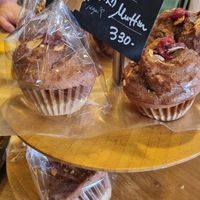 vegan rhubarb and cacao muffin at Yorozuya Ikkaku - よろづや いっかく in Nagano