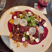 Voorgerecht bieten carpaccio at Brasserie Timber's in Vaals