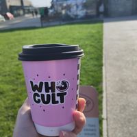Pumpkin Chai outside the venue at Whocult Coffee + Donuts in Porthcawl