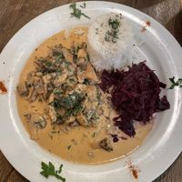 Vegan mushrooms with Rice   at LoLu in Duisburg