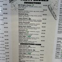 menu  at Tasty Bruges in Bruges