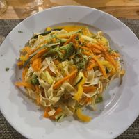 Vegan pasta  at Naboo Restaurant in Roatan