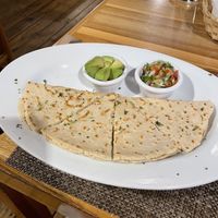 Vegan quesadilla  at Naboo Restaurant in Roatan