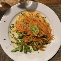 Gluten free pasta primavera   at Naboo Restaurant in Roatan
