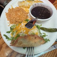 Combo taco and enchilada   at Casita del Campo in Los Angeles