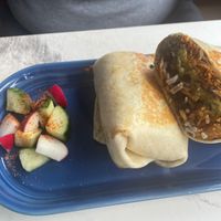 Burrito made vegan   at The Agave Diner in Seymour