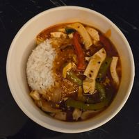 Rice with spicy tofu at Feed ME in Milan