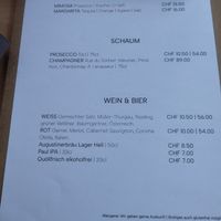 Getränkekarte at SEIN  in Zurich