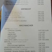 Drinks menu, first page (they also have wine, beer, sparkling wine, drinks) at SEIN  in Zurich