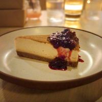 Horchata cheesecake with blackberry compote at PLANTA Cocina in Washington