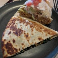 Spinach Mushroom Quesadilla & Baja Burritoo #Veganuary at PLANTA Cocina in Washington
