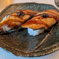 UNAGI EGGPLANT Nigiri
miso truffle - gluten free
 at PLANTA Cocina in Washington
