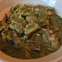 MAFALDINE PASTA VERDE
woodland mushrooms, tomatillo salsa
 at PLANTA Cocina in Washington