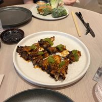 Chimichurri mushrooms and summer rolls   at PLANTA Cocina in Washington