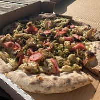 The Caulis pizza -so deliciouss   at Jester King in Austin