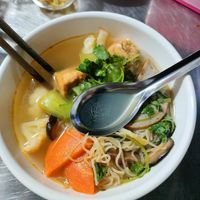 Yellow noodle soup at Vượng Cát in Ho Chi Minh City