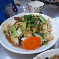 Crispy fried noodles vegan at Vượng Cát in Ho Chi Minh City