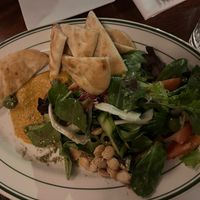 hummus/naan/salad plate  at The Delaware Restaurant & Bar in Albany