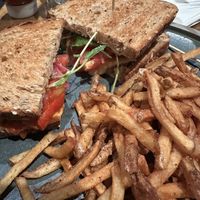 Veggie Sando with Fries  at Insomnia Restaurant Bar Lounge in Toronto