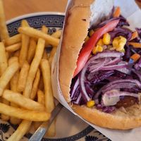 Falafel pitta at Xburger in Lisbon