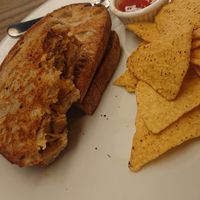 Sipcy chik'n mayo toastie at Hustle in Belfast