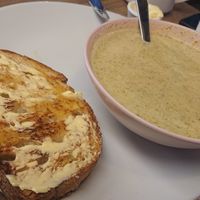 Brocolli soup at Hustle in Belfast