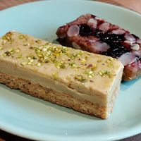 Ginger bar and cherry bake well slices at Hustle in Belfast