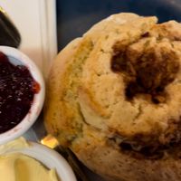 cinnamon roll  at Hustle in Belfast