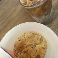 Biscoff cookie and iced coffee with hazelnut syrup   at Hustle in Belfast