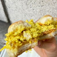 Scramble Tofu bagel on the go - unfortunately was too hungry to take a picture prior eating 🙈  at Hustle in Belfast