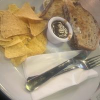 Christmas toastie - “turkey bacon” and stuffing with gravy   at Hustle in Belfast