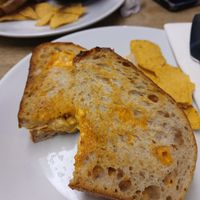 Spicy chick*n toastie at Hustle in Belfast