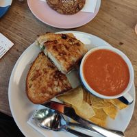 Soup and sandwich £9 at Hustle in Belfast