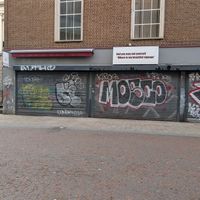 Unmarked location where the store is supposed to be located. at Hustle in Belfast