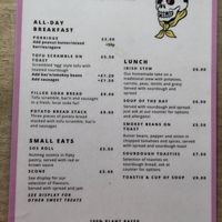 Menu September 2025 at Hustle in Belfast