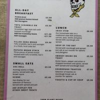 Menu September 2025 at Hustle in Belfast