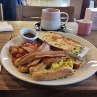 Back for breakfast. Scrambled tofu on toast with all the extra trimmings. It rocked, as did the early New Order background music. at Hustle in Belfast
