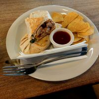 Sweet chilli "chicken" wrap at Hustle in Belfast